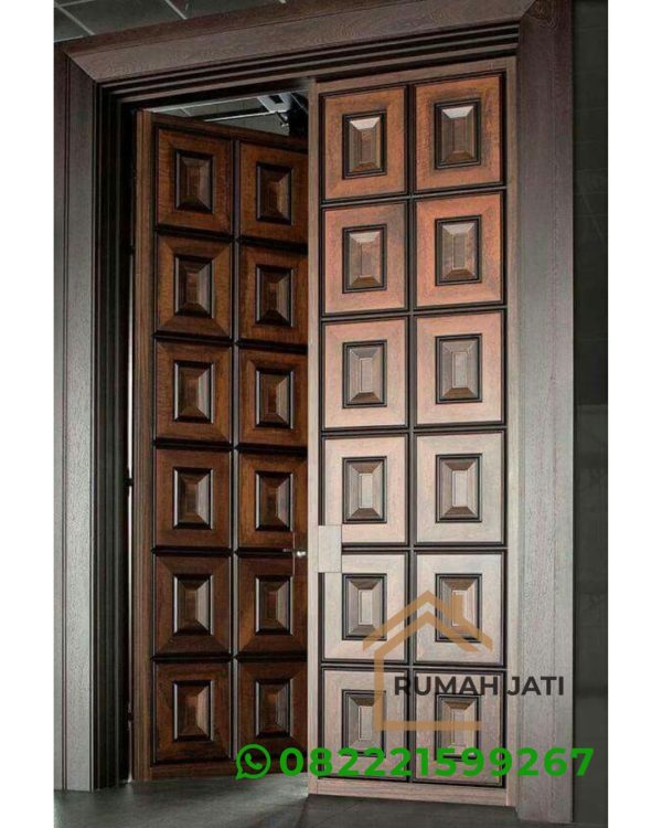 Kusen Pintu Depan Rumah Minimalis Mewah,Daun Pintu Panel Jati Solid