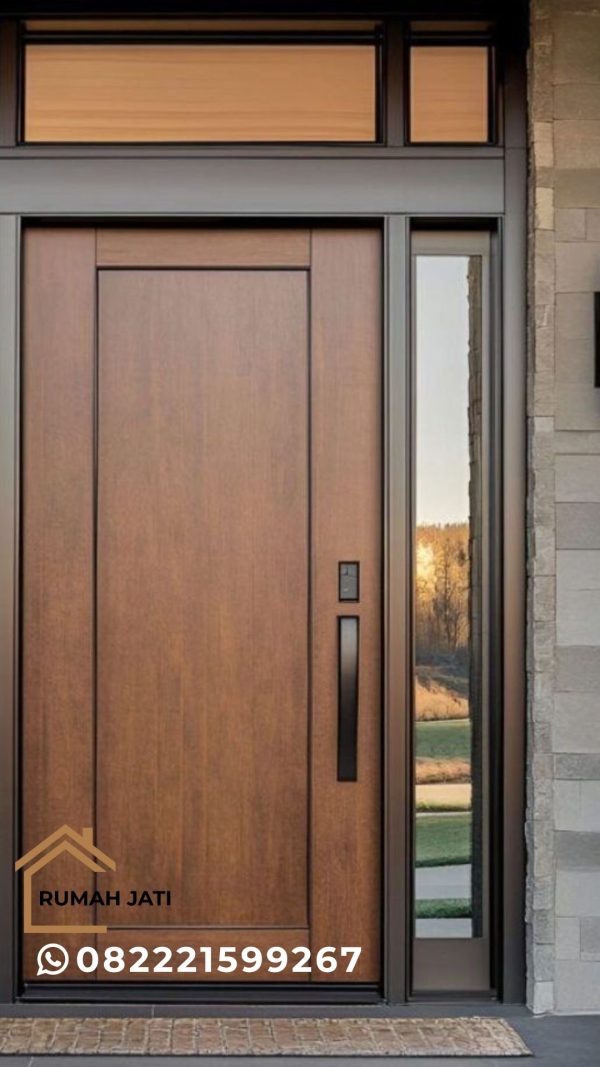 Daun Pintu Single Rumah Elegant,Kusen Pintu Jati Solid