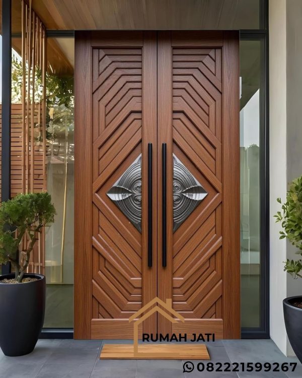 Pintu Utama Minimalis Modern Jati Jepara,Daun Pintu Dobel Terbaru