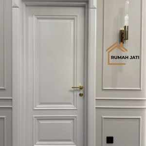 Daun Pintu Kamar Klasik Lis Panel Putih